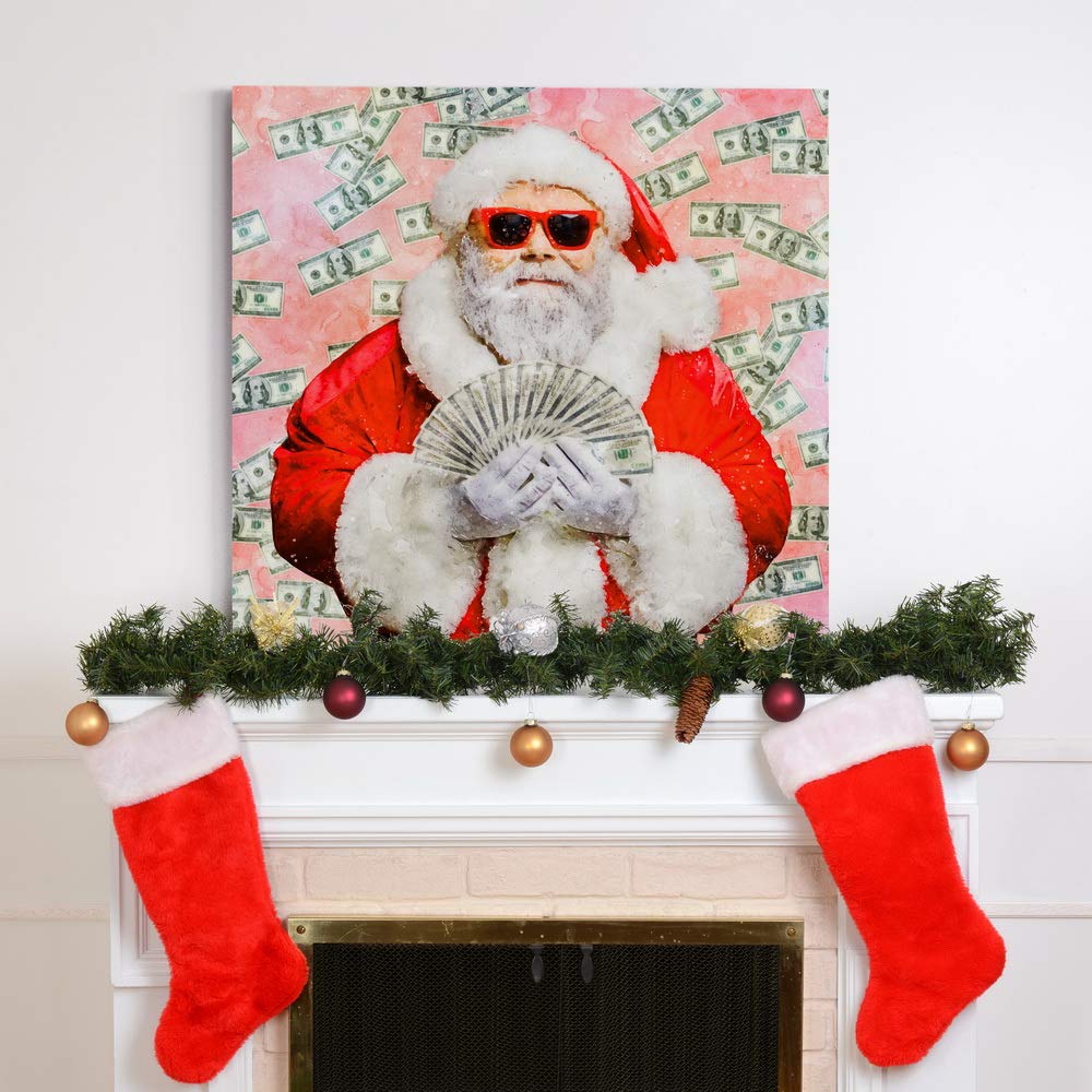 Amazon.co.jp: Renditions Gallery Cashed Out Santa ウォールアート